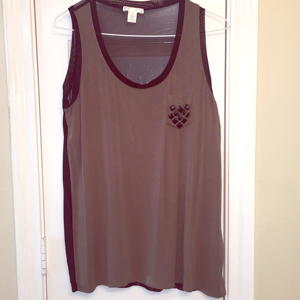 Olive green and Black tank